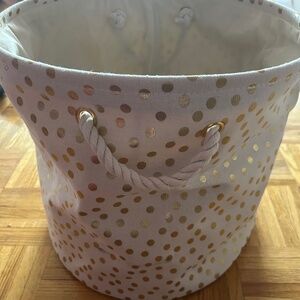 Gold polka dot storage basket